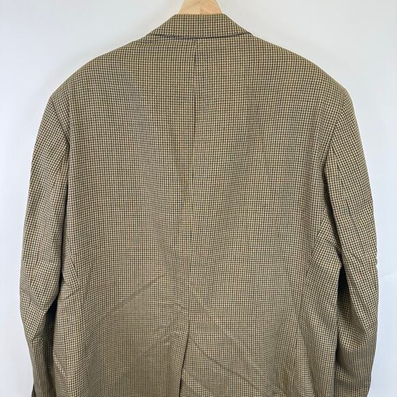 Lord & Taylor Brown Houndstooth Silk/Wool Blazer Sport Coat Mens 48 Officecore - Picture 11 of 16